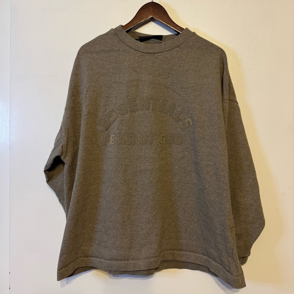Essentials Men's Grey/ Brown Crewneck Sweater‎